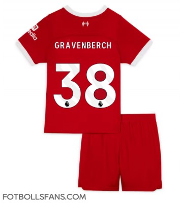 Liverpool Ryan Gravenberch #38 Replika Hemmatröja Barn 2023-24 Kortärmad (+ Korta byxor)